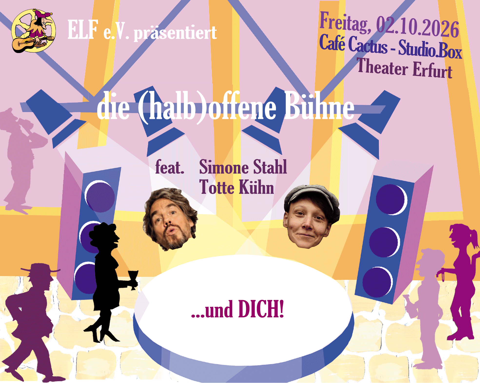 Die (halb)offene Bühne feat. Simone Stahl und Totte Kühn am 02.10.26 im Café Cactus - der StudioBox im Theater Erfurt